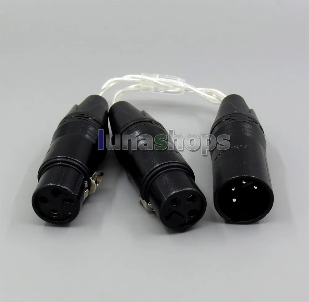 

Silver Plated Shielding XLR 4 Pin Male TO 2 XLR 3Pin Female Adapter Cable Converter LN006086