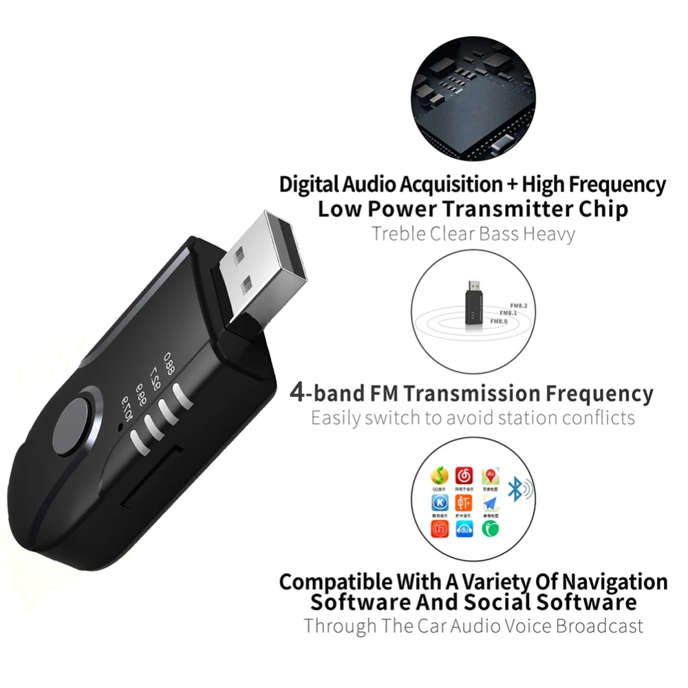 FM трансмиттер JINSERTA автомобильный с поддержкой Bluetooth и USB|Автомобильный комплект