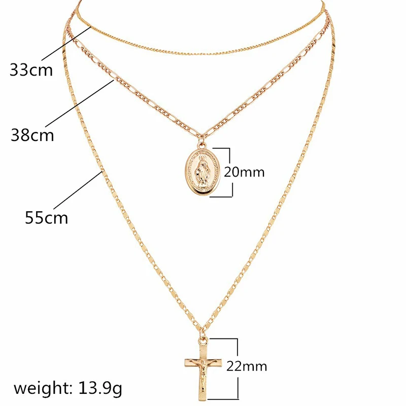 3 шт./компл. женские ожерелья старинные ювелирные изделия Девы Марии крест кулон
