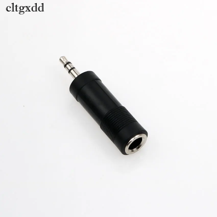 

cltgxdd 5-50pcs Straight Nickelplated Adapter 3.5 mm 3 Tracks Stereo Audio Male to 6.35mm Female Converter Connector