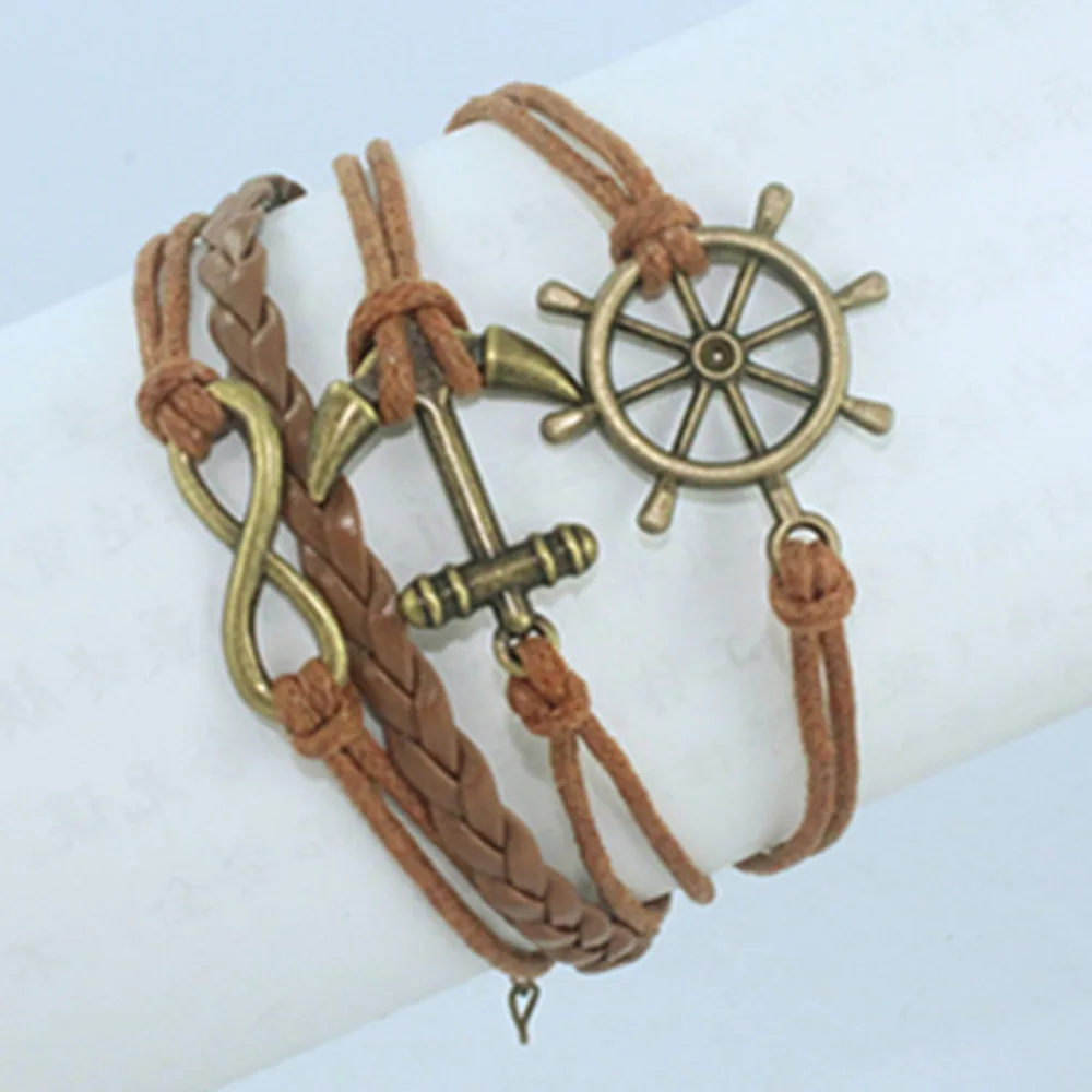 Hot Vintage Fashion Women Jewelry Leather Double Infinite Multilayer Bracelets Factory Price Wholesales 2018 new year Best Gift | Украшения