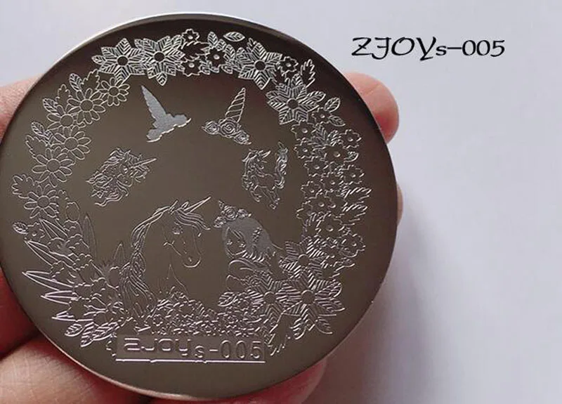 Zjoys 01-66 пластина для штамповки ногтей 5,6 см шаблоны изображений цветы пластина для стемпинга для нейл-арта изображения, новое изображение пластины для штамповки