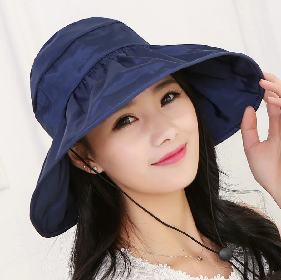 Летние Наружное открытый большой широкими полями складной пляж шляпа Кепки