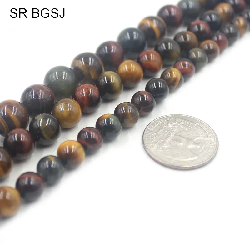 

Free Shipping 8 10 12mm Hot Sale Round Stone Mixed Tiger Eye Jewelry Accessories Craft Beads Strand 15"
