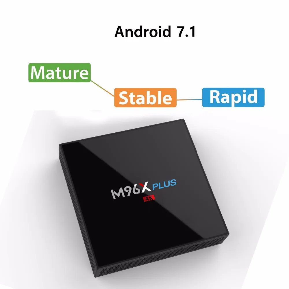 VHXSIN 10 шт./лот Smart TV BOX Android 7 1 2 Гб RAM 16 ROM Amlogic S905W ii Quad Core M96X PLUS|ТВ-приставки и