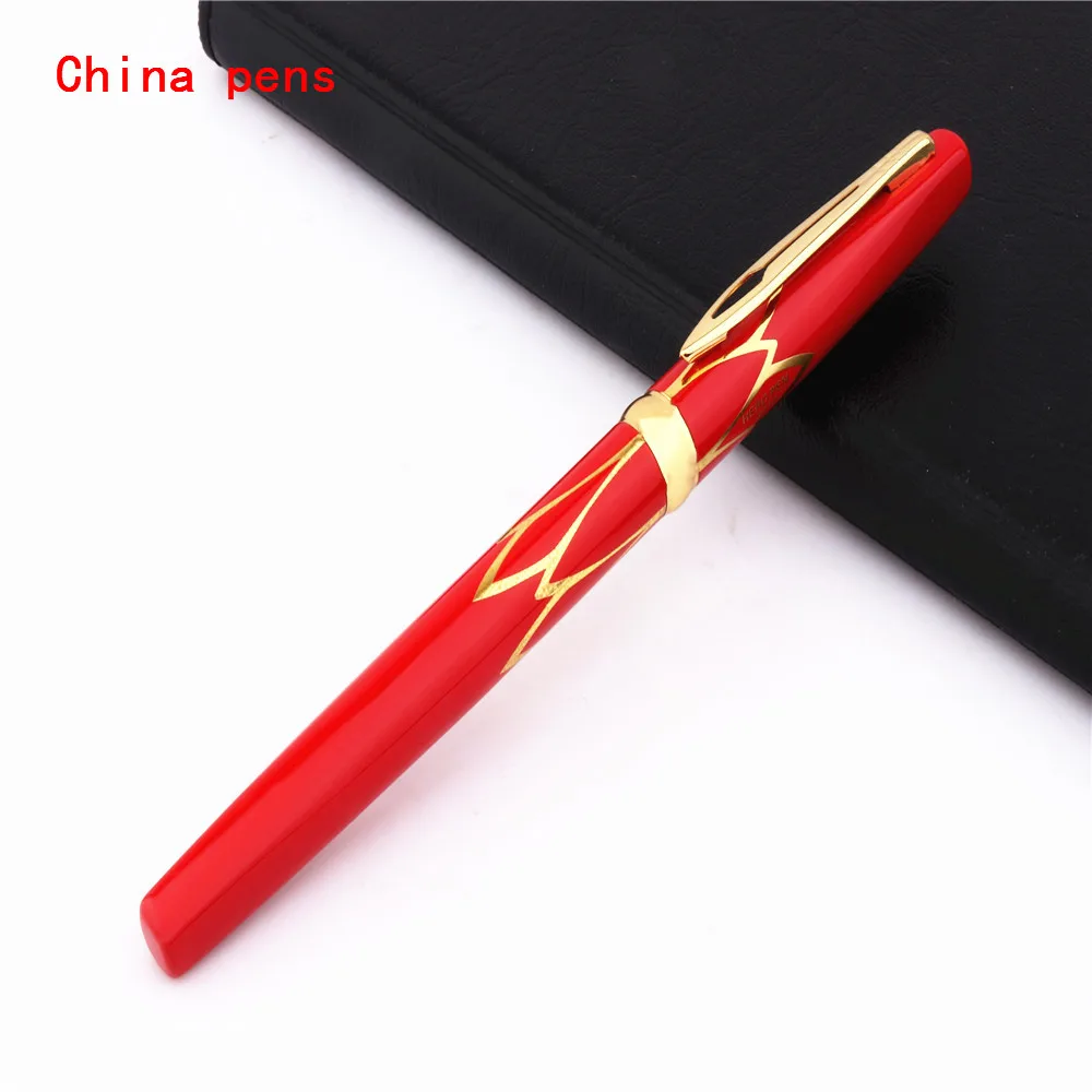 Red Роскошная качественная 3019 цветная деловая офисная перьевая ручка, новая ручка для студентов и школьников - Цвет: Red