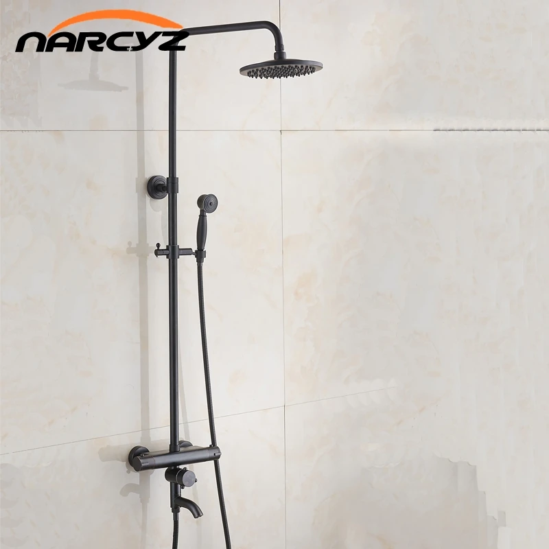 Thermostatic Black thermostatic shower set faucet hot and cold Shower Bathtub mixer XT407 | Обустройство дома