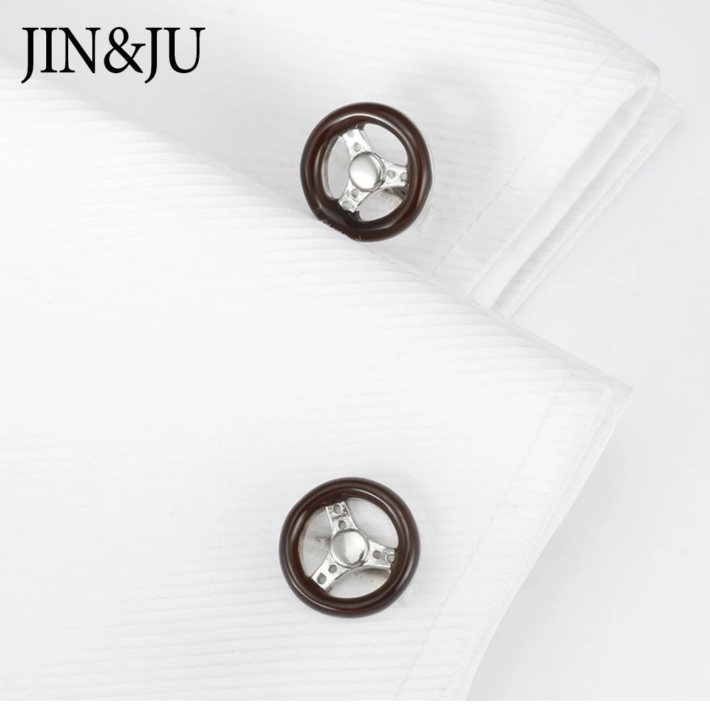 JIN &amp JU новые автомобильные колеса запонки s для мужской рубашки Высокое качество