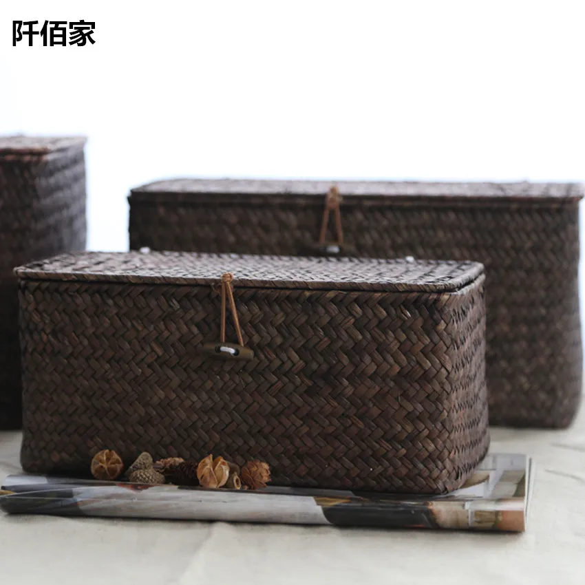 3 размера европейская креативная соломенная корзина ручной работы плетеная с