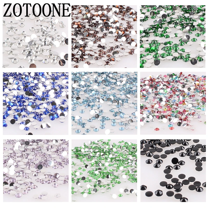 ZOTOONE 1000 шт 3-5 см блестящие стразы кристалл не горячей фиксации FlatBack шитье стразами и ткань одежды Стразы декоративный камень для ногтей D