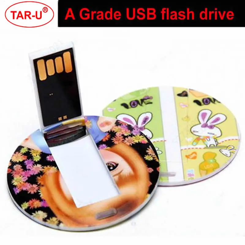 Бесплатная доставка DHL: 64 Гб круглая кредитная карта usb флэш накопитель с