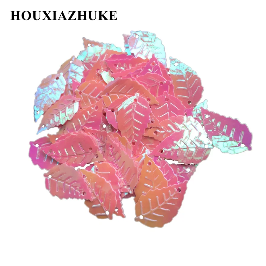 14*25 мм в форме листа Блестящая серебряная основа розовые блёстки 1000 шт партии