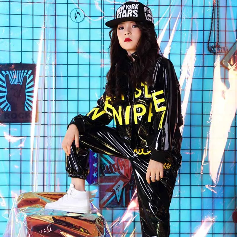 Детские костюмы хип-хоп джазовые танцевальные костюм в стиле для девочек зимняя