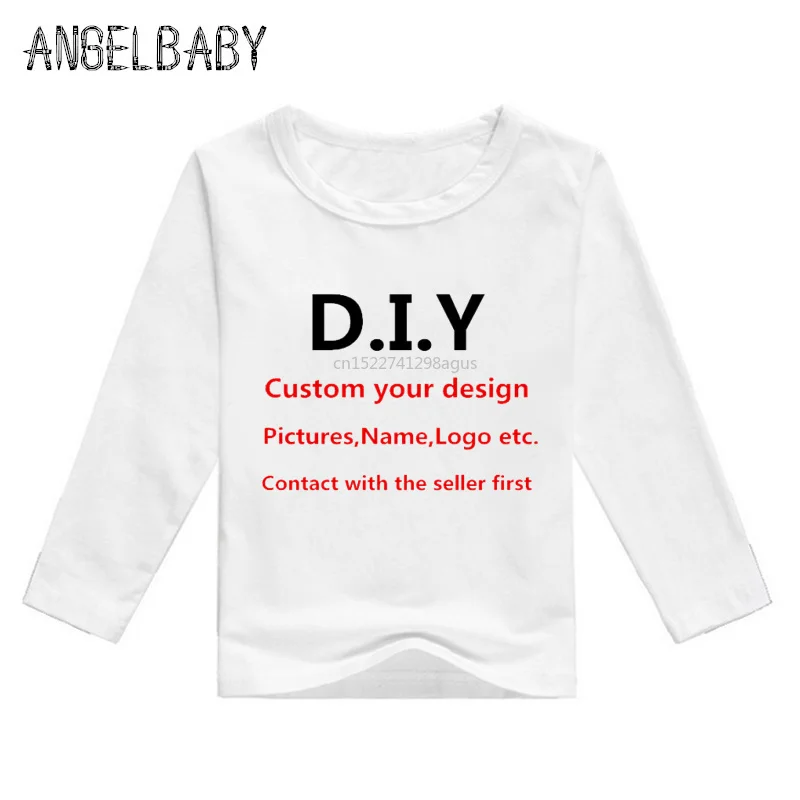 

Детские индивидуальные принты, детские футболки с вашим собственным дизайном для мальчиков и девочек, одежда для творчества, сначала свяжитесь с продавцом