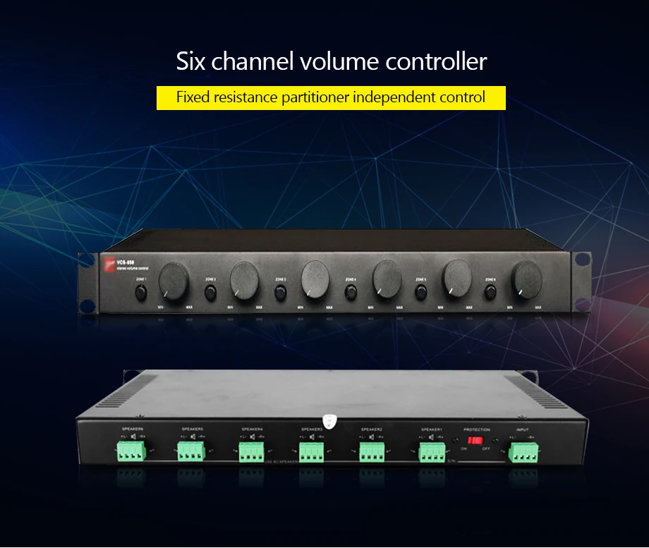 OUPUSHI VCS-650 12*50 Вт динамик аудио регулятор громкости 2-8ohm сопротивление соответствующие устройства для фоновой музыкальной системы