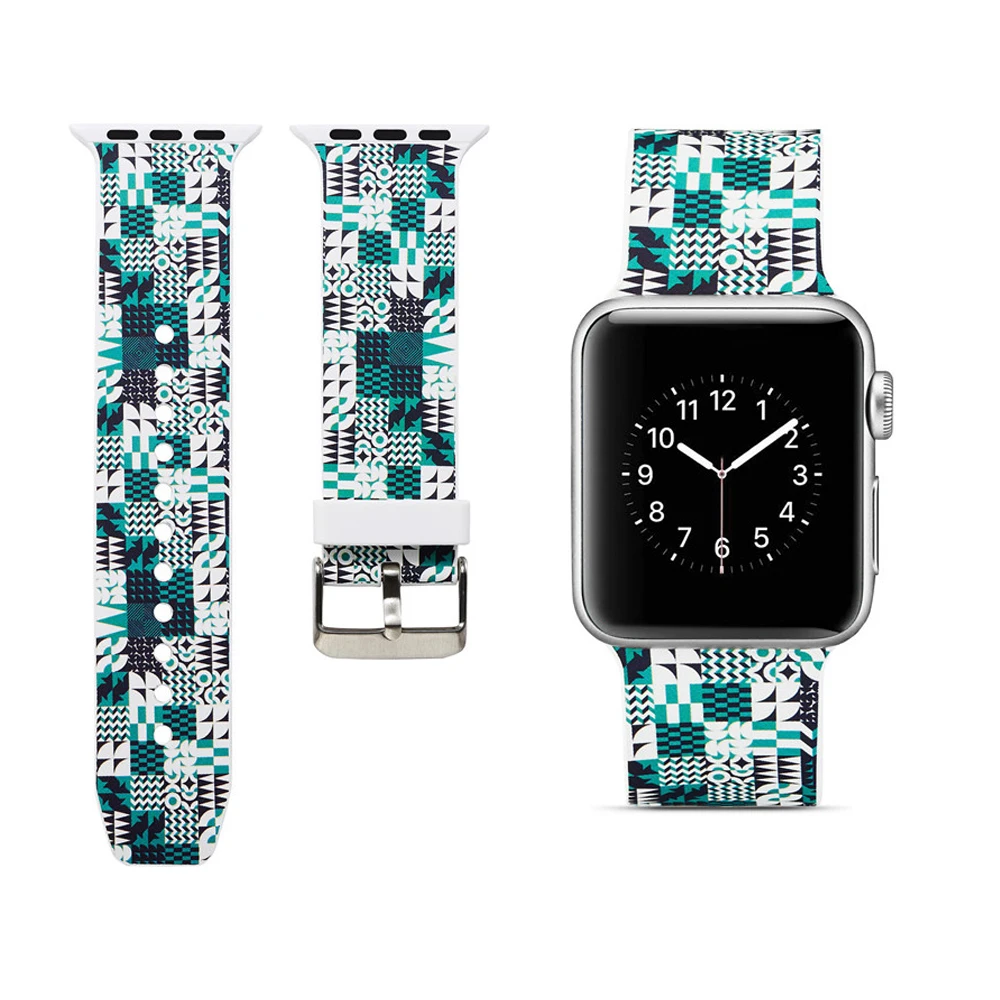Силиконовые ремешки для Apple Watch Band 38 мм 42 мм браслеты силиконовый ремешок для Apple Watch 4 44 мм 40 мм ремешки для часов 20 цветов
