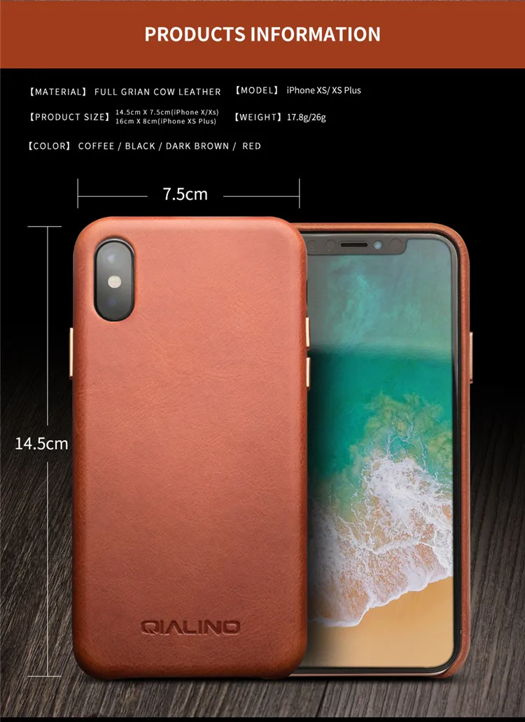 QIALINO, Стильный чехол из натуральной кожи для Apple iphone XR, 6,1 дюймов, ультра тонкий, ручной работы, противоударный, задняя крышка для iphone XR