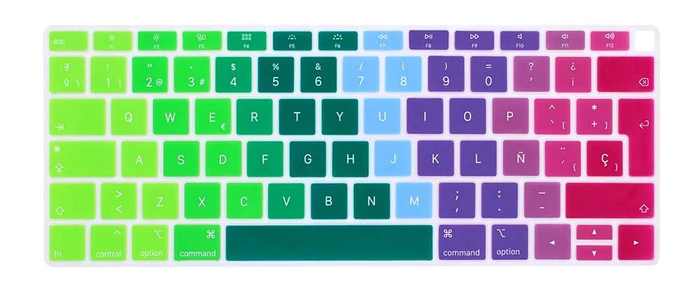Colorful Чистый/градиентный цвет EU/UK испанский Мягкий силиконовый чехол для клавиатуры для нового MacBook Air 13 дюймов A1932 с retina - Цвет: Colorful