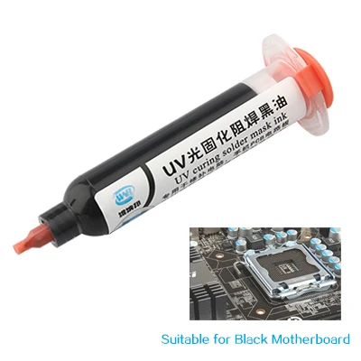 black WNB 10CC УФ припой сопротивляется BGA PCB излечимая паяльная маска Защита пайки сварочная паста Флюс масляная краска предотвращает КОРРОЗИОННОЕ арцирование - Цвет: black