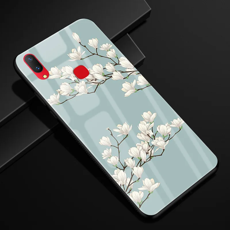 Чехол для Vivo Y91, Y95, закаленное стекло, чехол с рисунком, черный, TPU, бампер, чехол для Vivo Y95, Vivo Y91, чехол для телефона, стекло, Y 91 - Цвет: 13