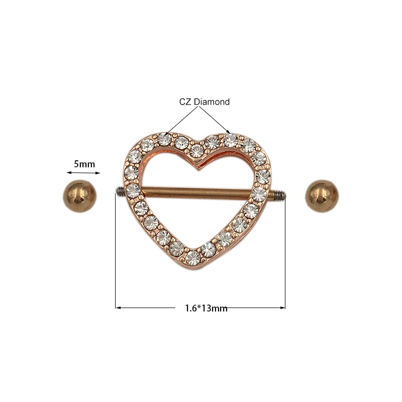 Кольцо для сосков с фианитом из нержавеющей стали|body jewelry|nipple rings piercingnipple ring |