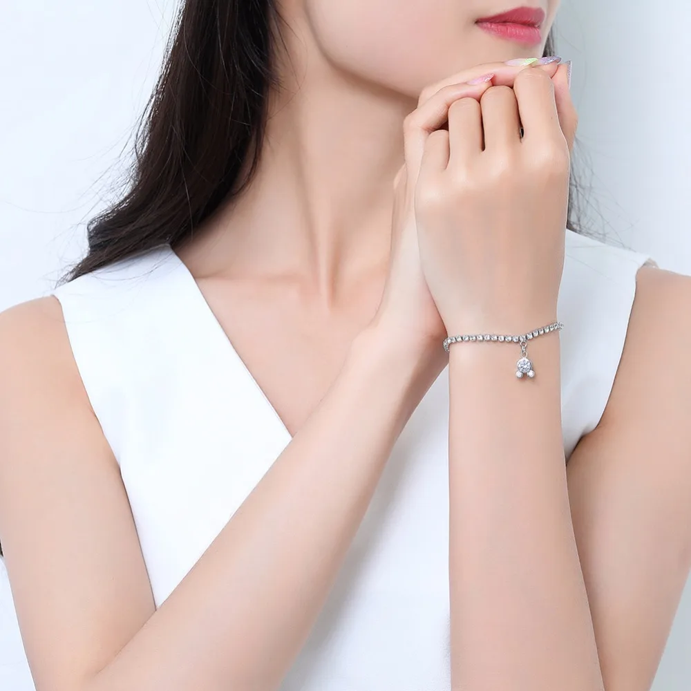 Мода Микки браслет с подвеской для женщин и девочек серебро Цвет украшением в