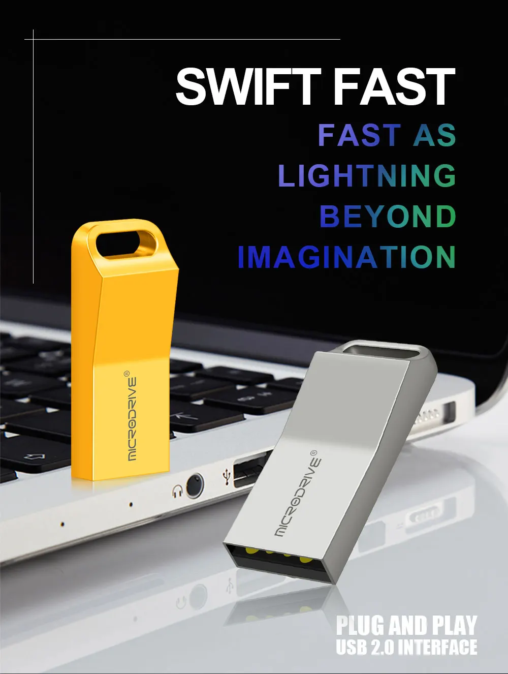 Microdrive металлический USB флеш-накопитель водонепроницаемый флеш-накопитель 64 ГБ 32 ГБ 16 ГБ 8 ГБ 4 ГБ реальная емкость USB флешка с кольцом для ключей