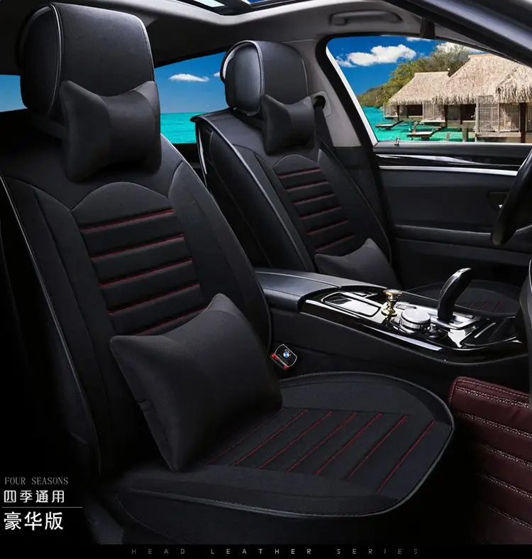 Универсальные льняные автомобильные чехлы для Mercedes Benz A B C D E S серии Sprinter Maybach CLA CLK Автоаксессуары для стайлинга автомобилей