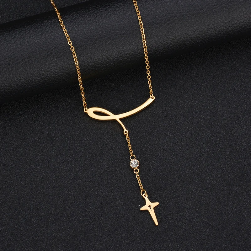 ELSEMODE христианский Иисус крест фианит камень стетофон подвеска ожерелье для