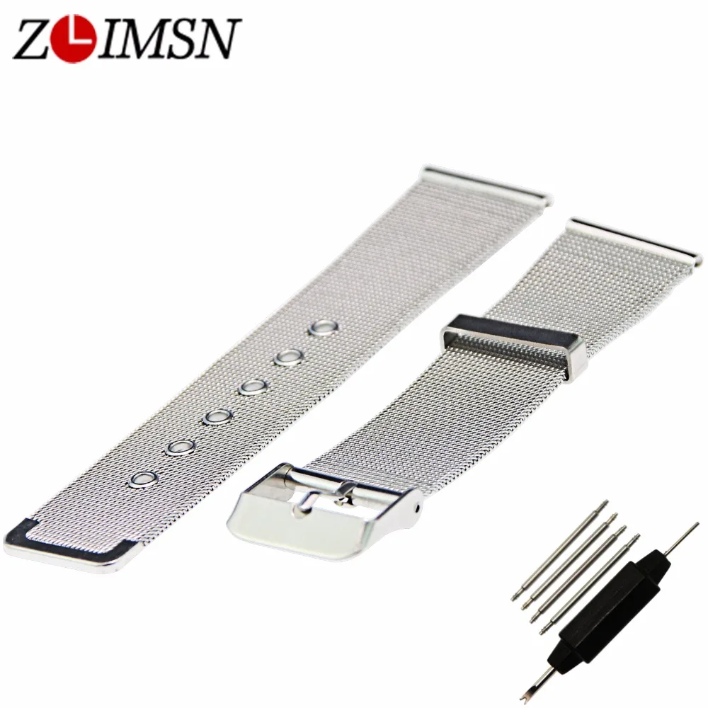 Ремешок ZLIMSN из нержавеющей стали для наручных часов Модный Ультратонкий браслет