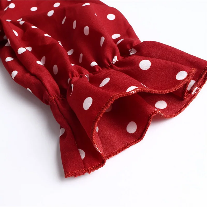 Женское платье с оборками NIBESSER Летнее мини в горошек v образным вырезом вечерние