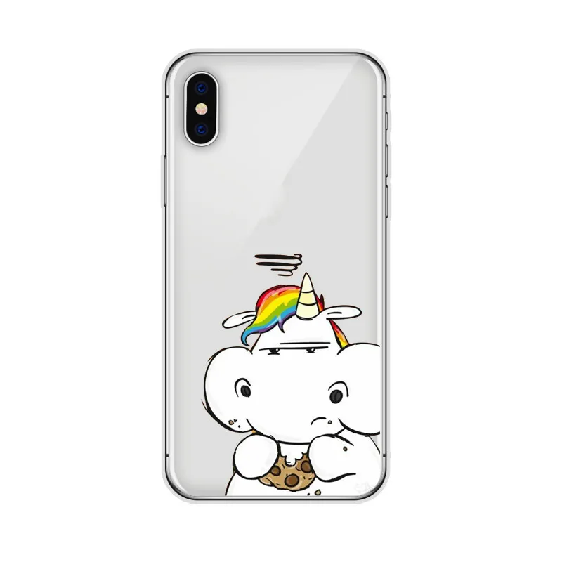 

Cute Unicorn Cartoon Transparent Ultra Thin Soft Silicone Phone Case Back Cover For iPhone X 6 S 7 8 Plus 5S XR iPhone xs case