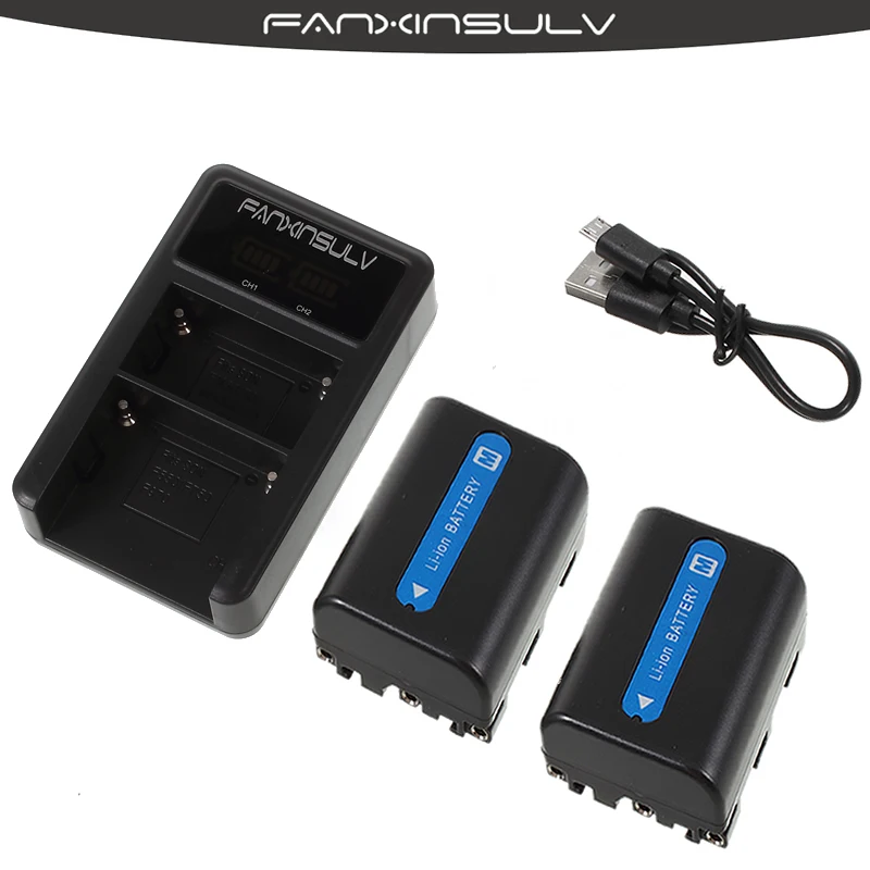 2 x NP FM50 FM30 FM55H NPFM50 аккумулятор + зарядное устройство USB с ЖК дисплеем для Sony DSC S50 R1 DCR