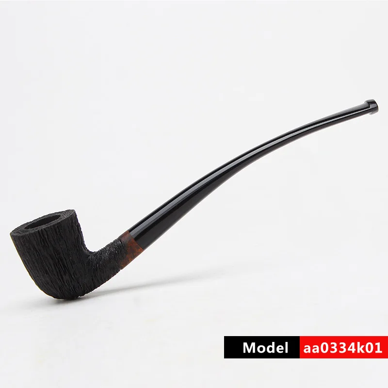 aa0334K01 RU-MUXIANG 3 цвета длинный ствол Briar деревянная курительная трубка табака подходит для 3 мм фильтр изогнутые деревянные трубы aa0334 - Цвет: aa0334K01