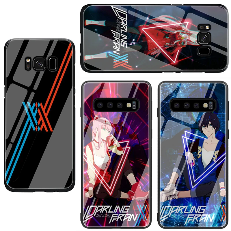 Darling в Franxx закаленное Стекло мягкий чехол для телефона для samsung Galaxy S7 край S8 S9 S10 Note 8, 9, 10, плюс A10 20 30 40 50 60 70