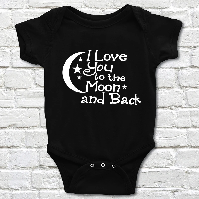 Хлопковая одежда для маленьких мальчиков и девочек с надписью I Love You To The Moon And Back