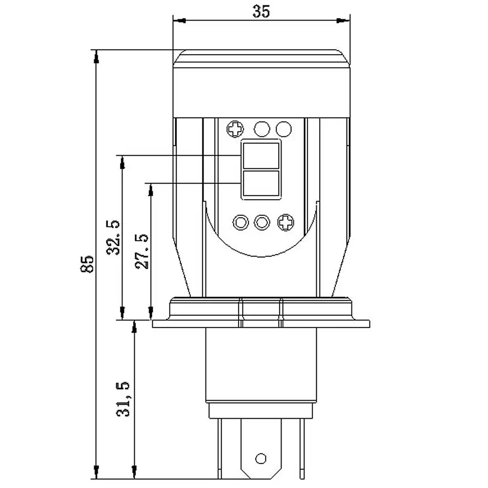 2 шт. светодиодный автомобильный светильник H4 HB2 Hi/Lo на голову мотоцикла 50 Вт 6500 к