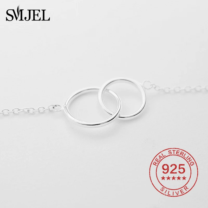 Женский браслет SMJEL из стерлингового серебра 100% пробы свадебный очаровательные