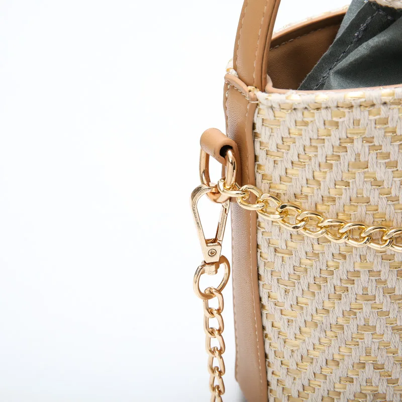 ARCHIE &amp RITA Женская Плетеная соломенная сумка Пляжная с формой ведра 2018 летняя