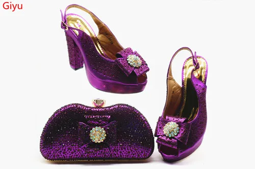 African Shoes And Bags To Match Set High Quality Women Bag Sets Italian For Party HSN1-25 | Обувь