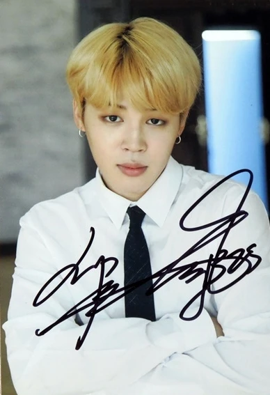 Подписанный Bangtan Boys JIMIN фото с автографом LOVE YOURSELF TEAR K-POP 6 дюймов 052018
