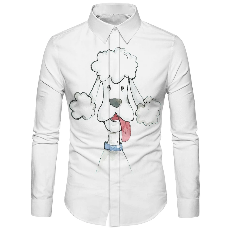 Cloudstyle Husky Huskie/Мужская рубашка с принтом новый дизайн гавайская длинными рукавами
