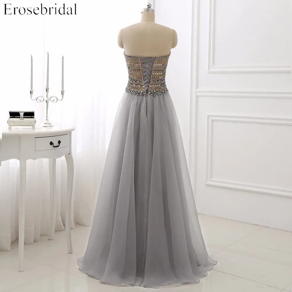 Роскошные вечерние платья с бисером, Erosrbridal, Длинные вечерние платья трапециевидной формы на выпускной, сексуальные платья с глубоким v-образным вырезом на спине, vestido de festa AR-B6