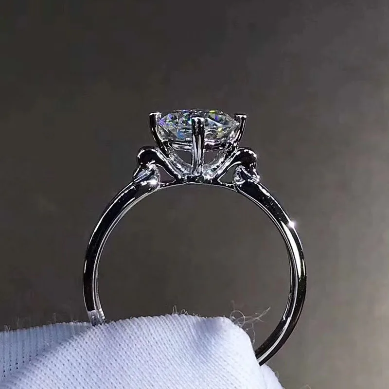 18K кольцо из белого золота 1ct 2ct 3ct специальный дизайн Moissanite Ювелирное для