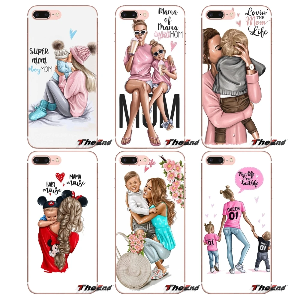 Soft Case For HTC One U11 U12 X9 M7 M8 A9 M9 M10 E9 Plus Desire 630 530 626 628 816 820 830 Black Brown Hair Baby Mom Girl Queen |