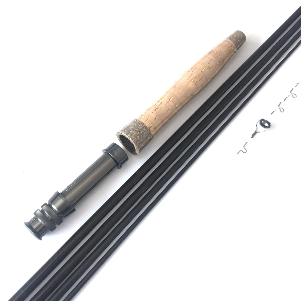 IM6  9ft 5/6wt  4pcs  Fly Rod DIY Kit   Transparent  Green & Black  color Private fishing rod combo components
