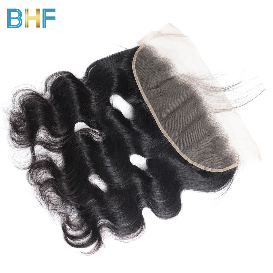 BHF Indian Body Wave Human Hair Bundles With Lace Frontal Closure Virgin Weave 3 Ear To | Шиньоны и парики
