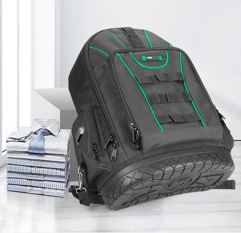 AIRAJ Multi-function Tool Backpack 1680D Waterproof and Wear-resistant Tool Storage Bag for Electrician / Woodworking Tool Bag