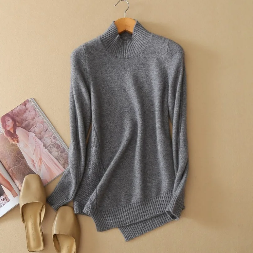 Фото Sweater Thick Winter Pullovers Cashmere Wool Semi Turtleneck Knitted for Women Женская одежда Sweater Thick Winter Pullovers Cashmere Wool Semi Turtleneck Knitted for Women Женская одежда