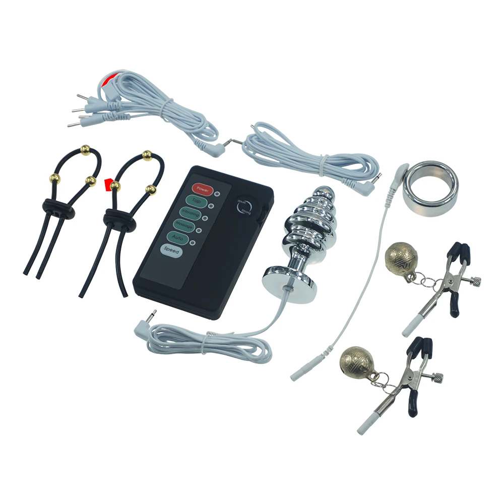 Электрический шок набор металлическая Анальная пробка сосок зажим для клитора